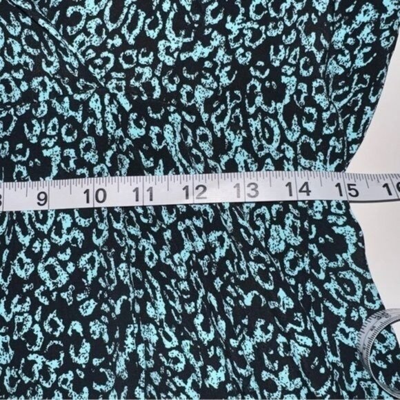 Zara Green & Black Leopard Print Long-Sleeve Wrap Dress Womens Size Large - Picture 9 of 12